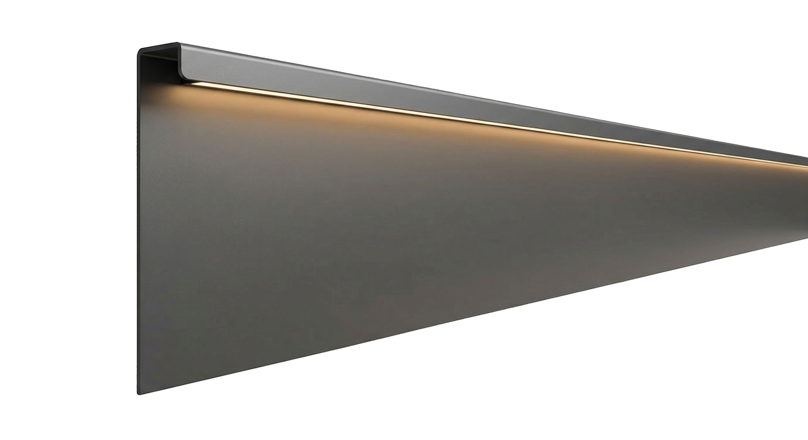 Ridgeline Garden Edge in 16-gauge mild steel with integrated LED strip